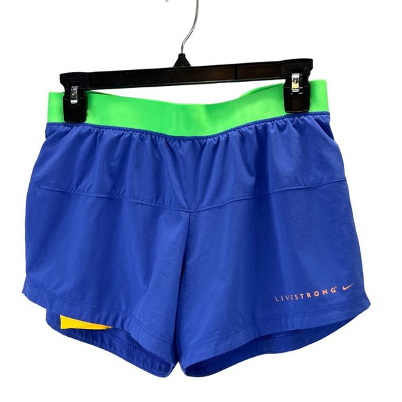 Nike Livestrong Dri Fit Running Shorts size S Women Blue Built in Shorts - Picture 1 of 7